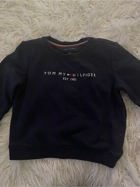 Tommy Hilfiger Kids Navy Crewneck Sweatshirt with Embroidered Logo